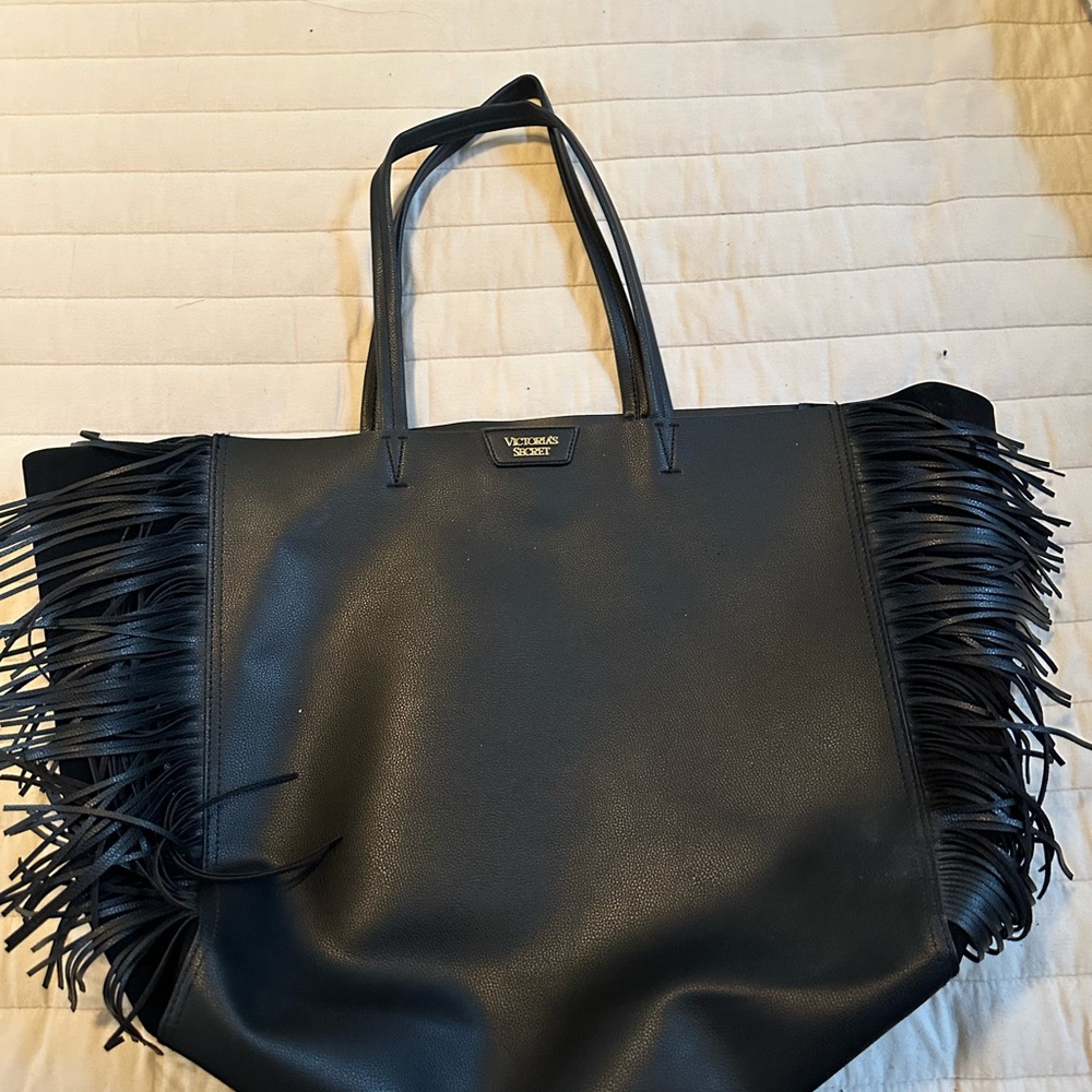 Victoria's Secret Black Tote with Fringe Details - Picture 6 of 7